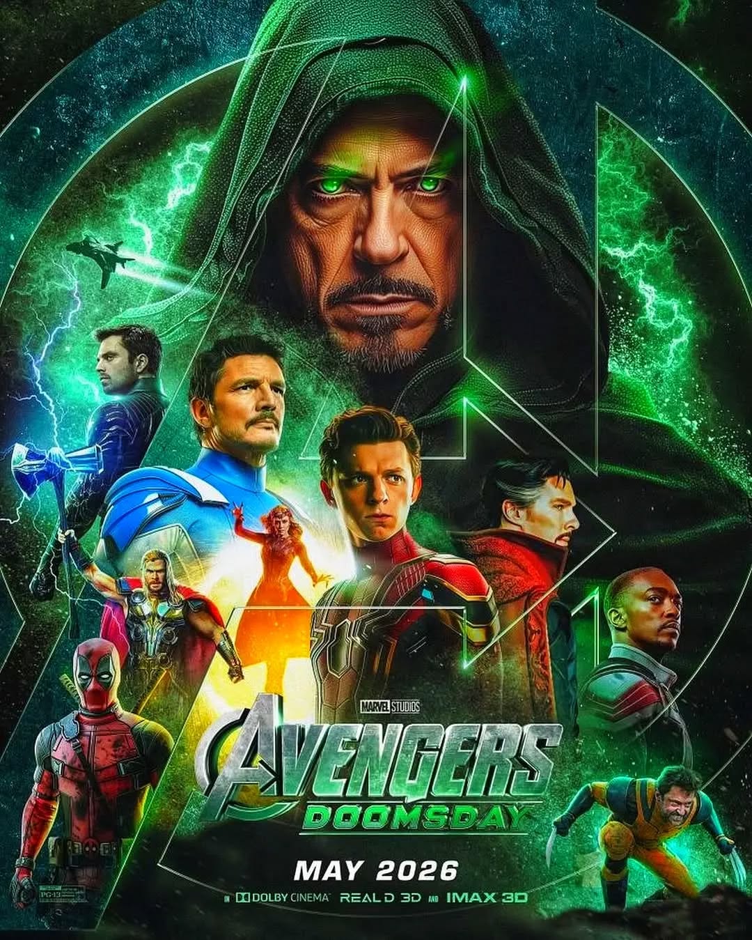 Cartaz em destaque: Avengers Doomsday, com lançamento previsto para maio de 2026